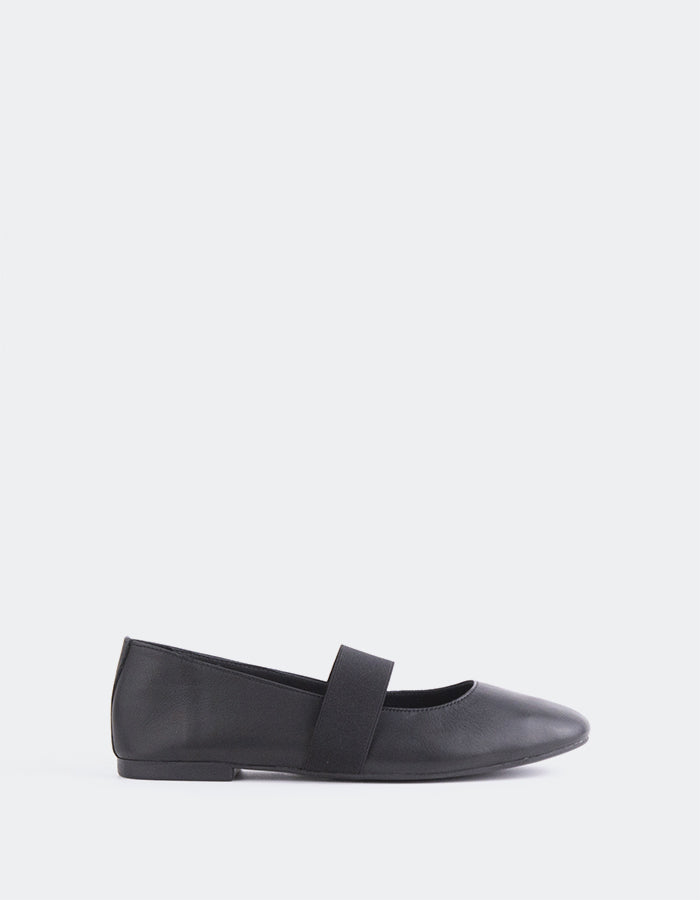 L'INTERVALLE Seraphina Chaussures de ballet pour femmes Noir Cuir