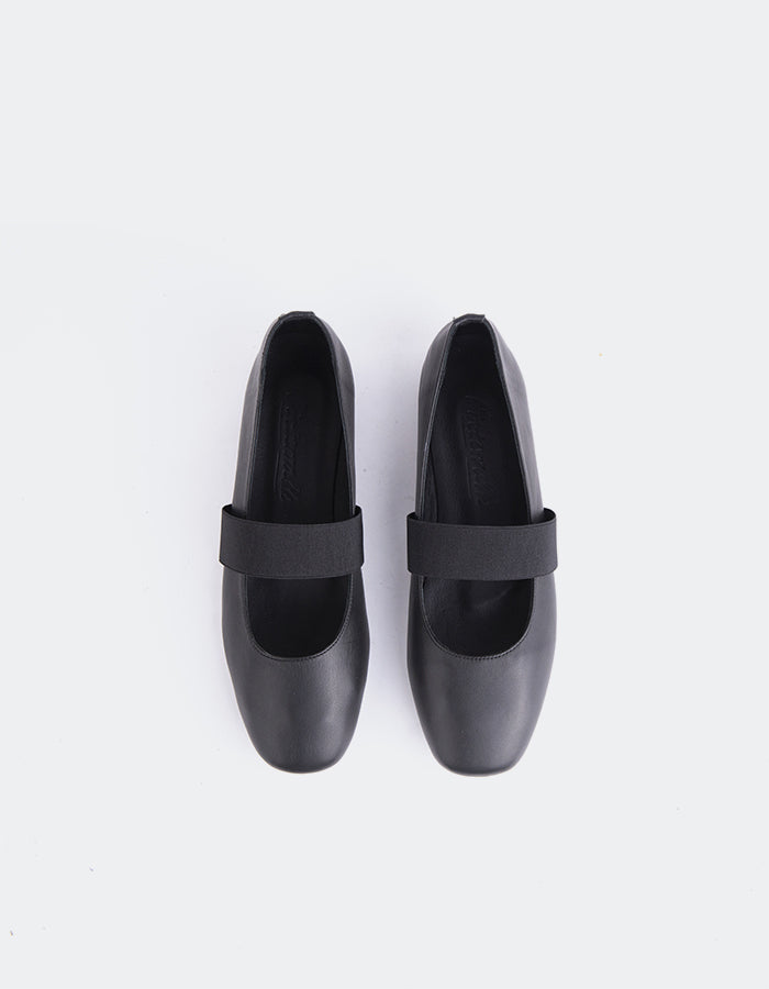 L'INTERVALLE Seraphina Chaussures de ballet pour femmes Noir Cuir