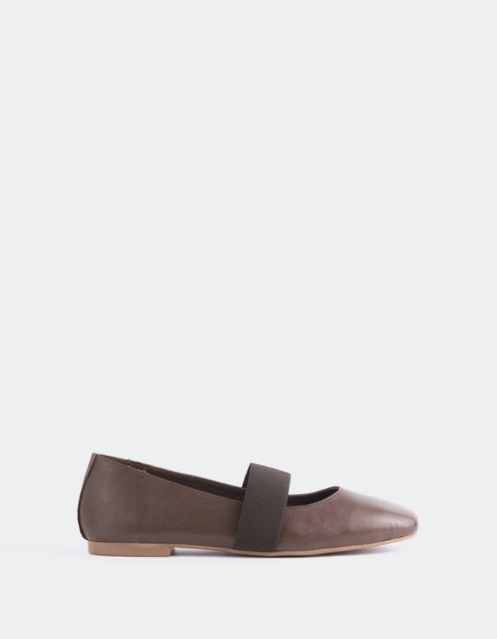 L'INTERVALLE Seraphina Chaussures de ballet pour femmes Brun Cuir