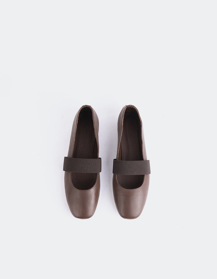 L'INTERVALLE Seraphina Chaussures de ballet pour femmes Brun Cuir