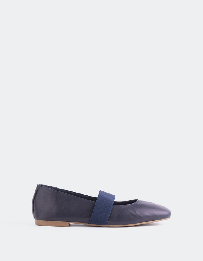 L'INTERVALLE Seraphina Chaussures de ballet pour femmes Cuir marine