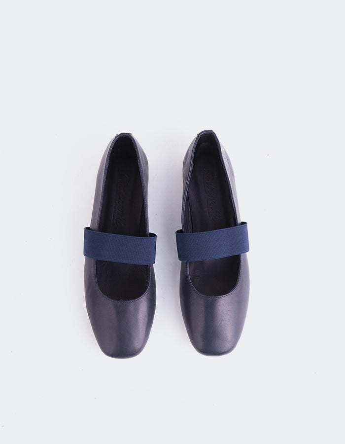 L'INTERVALLE Seraphina Chaussures de ballet pour femmes Cuir marine