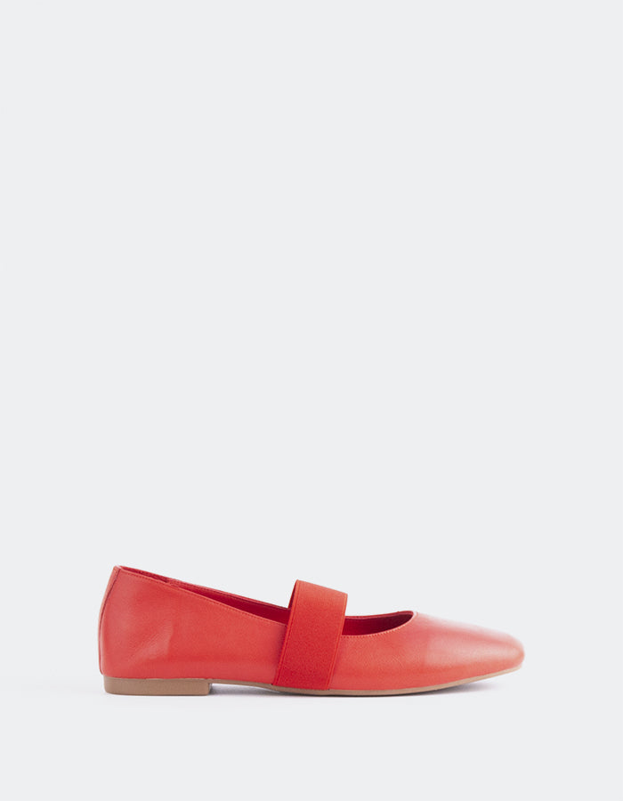 L'INTERVALLE Seraphina Chaussures de ballet pour femmes Rouge Cuir