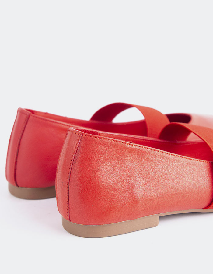 L'INTERVALLE Seraphina Chaussures de ballet pour femmes Rouge Cuir