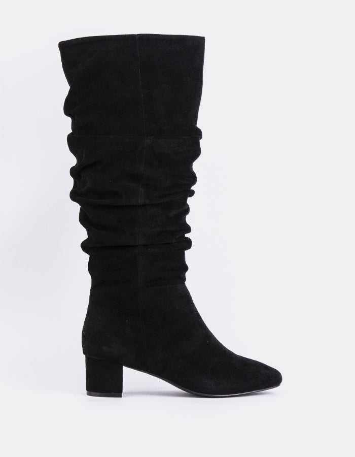 L'INTERVALLE Seth Women's Slouchy Tall Boots Black Suede
