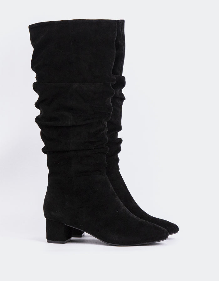 L'INTERVALLE Seth Women's Slouchy Tall Boots Black Suede