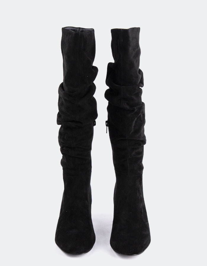 L'INTERVALLE Seth Women's Slouchy Tall Boots Black Suede