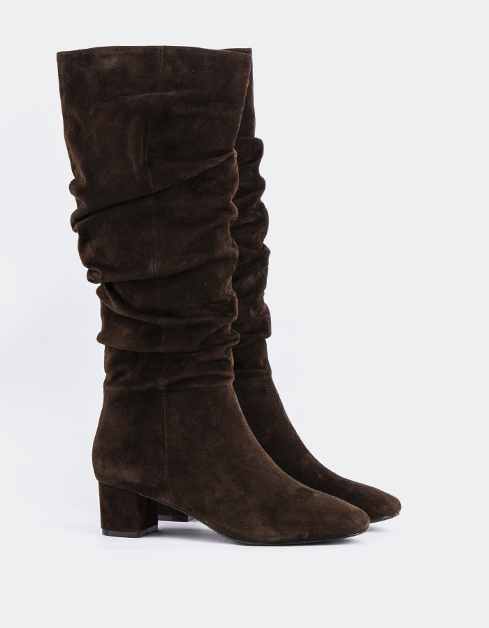 L'INTERVALLE Seth Women's Slouchy Tall Boots Brown Suede