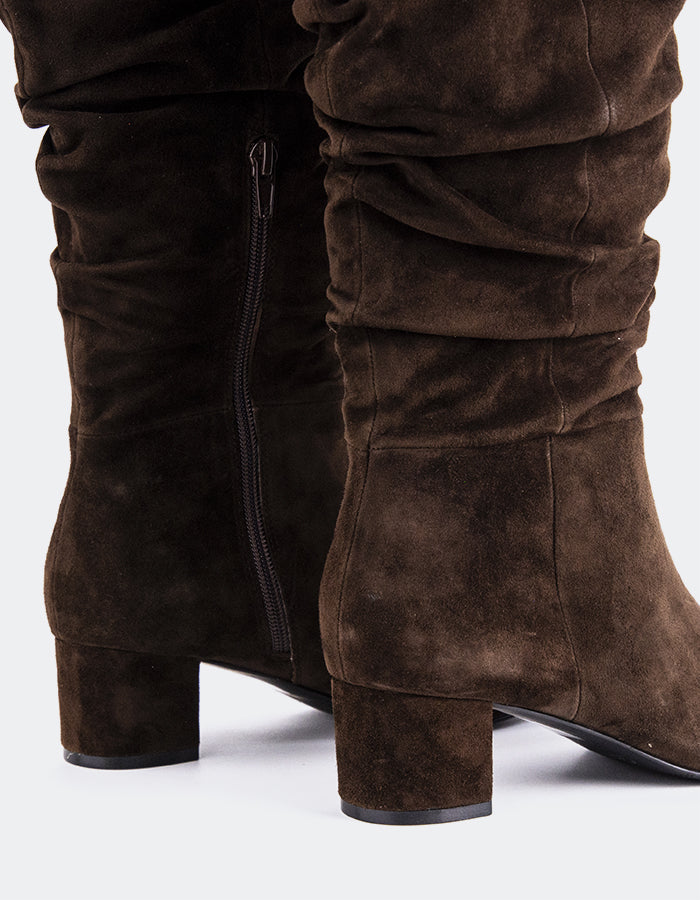 L'INTERVALLE Seth Women's Slouchy Tall Boots Brown Suede