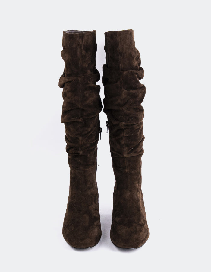 L'INTERVALLE Seth Women's Slouchy Tall Boots Brown Suede