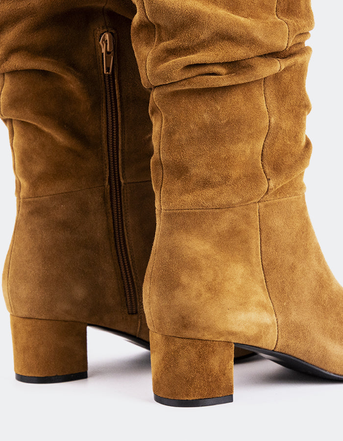 L'INTERVALLE Seth Women's Slouchy Tall Boots Tan Suede