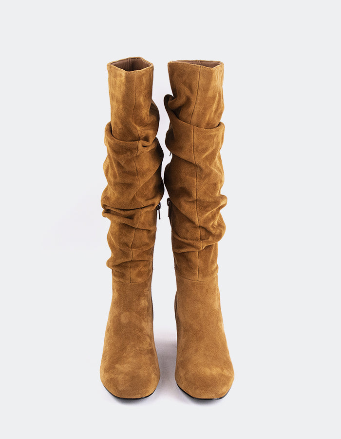 L'INTERVALLE Seth Women's Slouchy Tall Boots Tan Suede