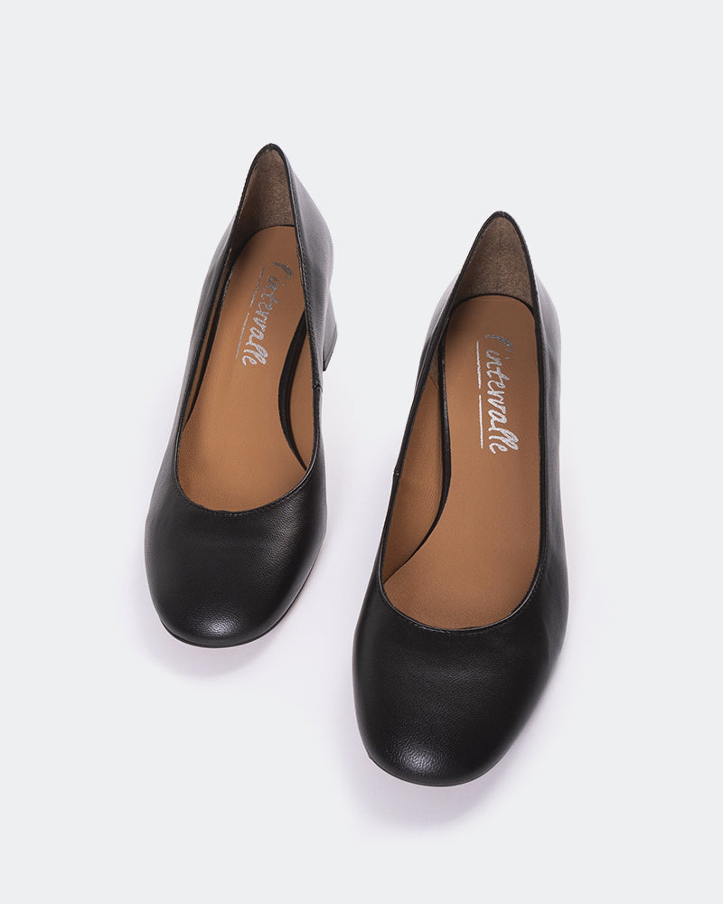 L'INTERVALLE Sheko Chaussures pour femmes Talon moyen Escarpins Noir  Cuir