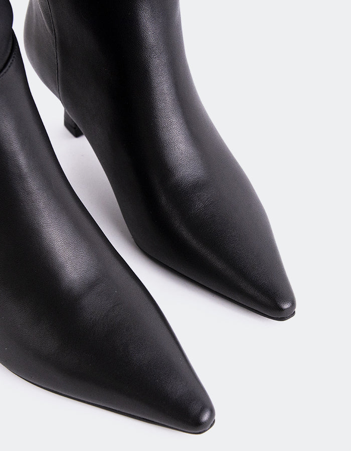 L'INTERVALLE Sorene Bottes hautes pour femmes Cuir Noir