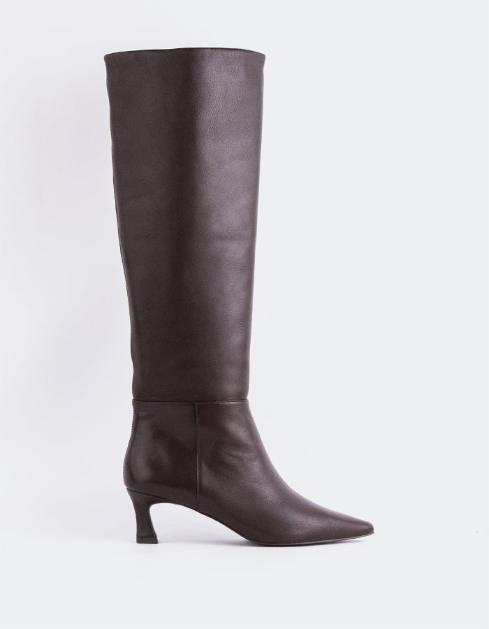 L'INTERVALLE Sorene Bottes hautes pour femmes Cuir Brun