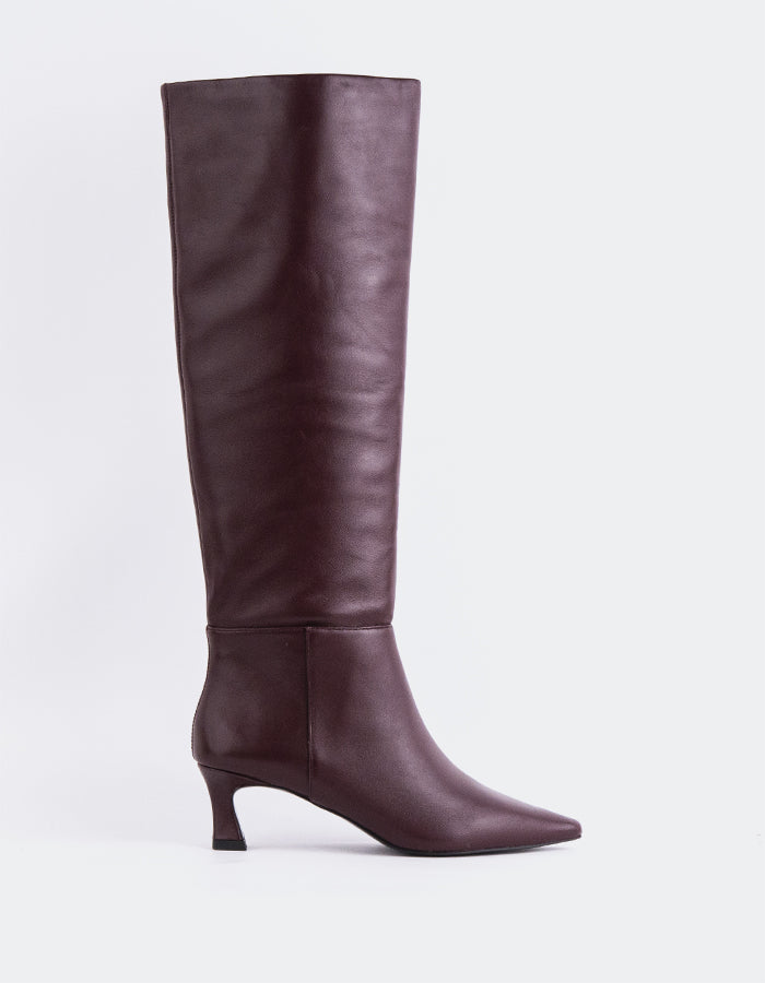 L'INTERVALLE Sorene Women's Tall Boots Burgundy Leather