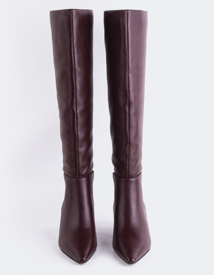 L'INTERVALLE Sorene Women's Tall Boots Burgundy Leather