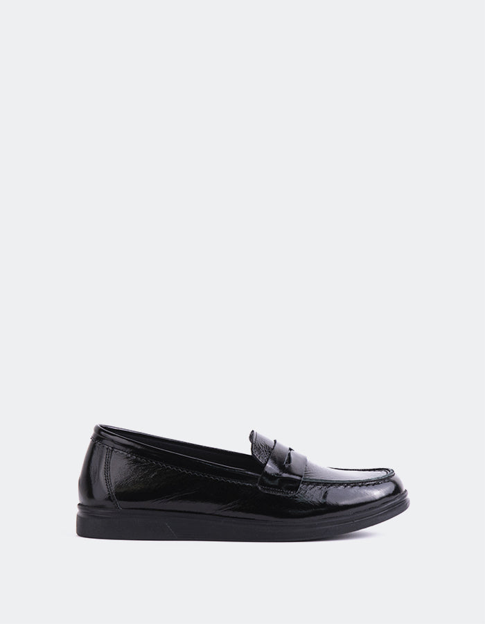 L'INTERVALLE Penny Loafers Sperry pour femme Noir Verni