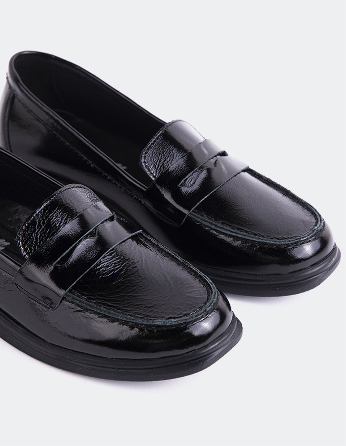 L'INTERVALLE Penny Loafers Sperry pour femme Noir Verni