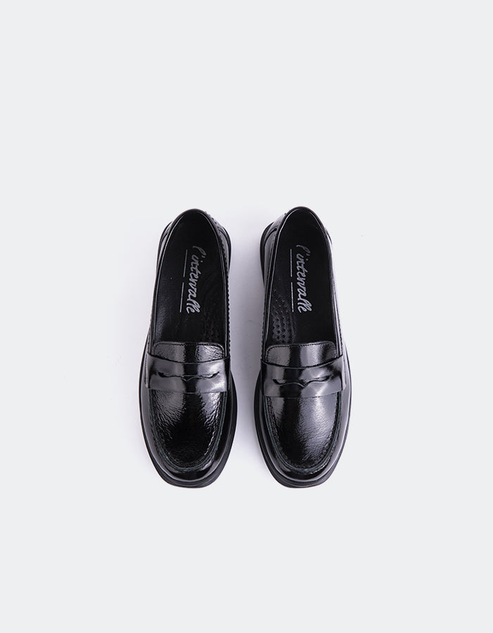 L'INTERVALLE Sperry Penny Loafers pour femmes Noir Verni  (7085953417296)