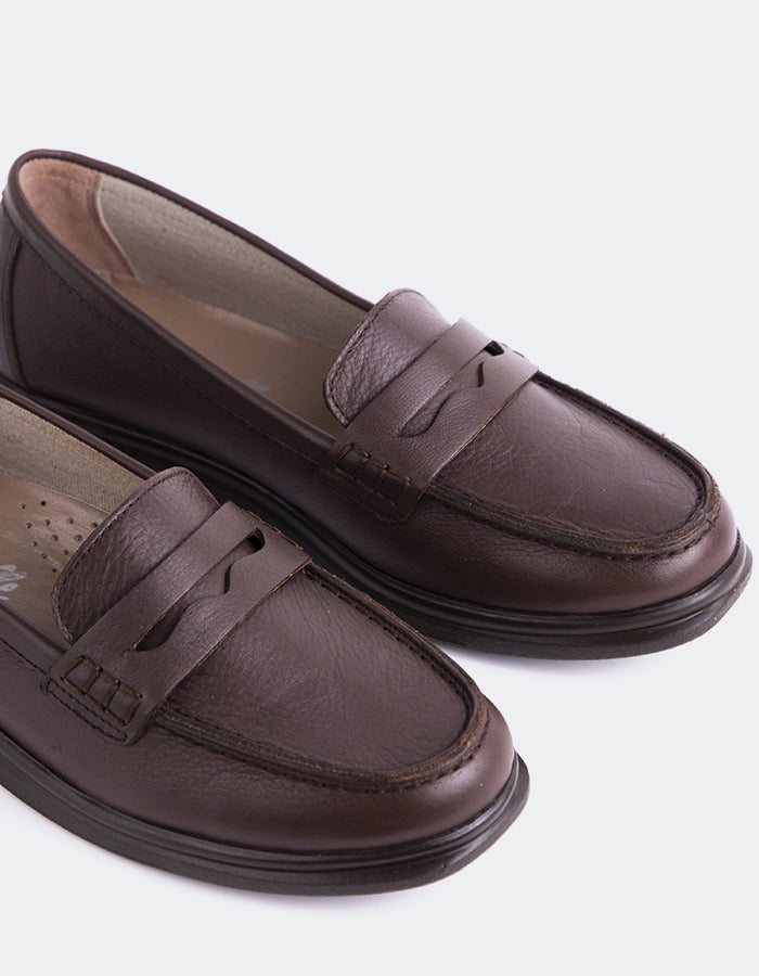 L'INTERVALLE Sperry Penny Loafers Femme Brun Cuir