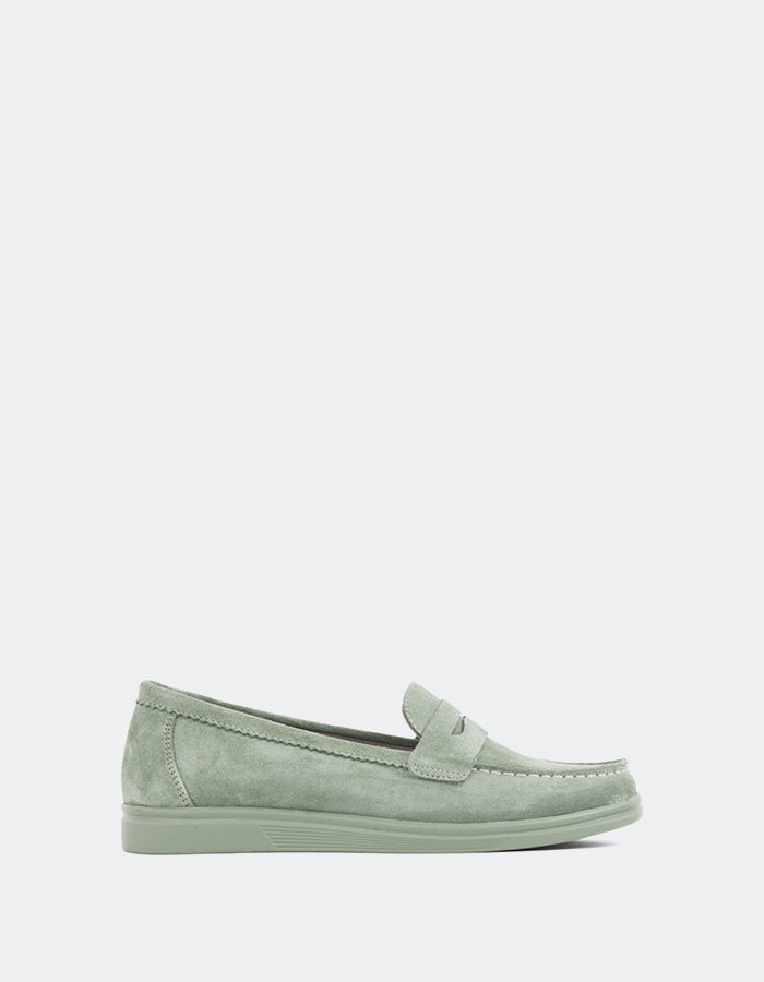 L'INTERVALLE Sperry Chaussure Loafer pour femmes Vert Suède