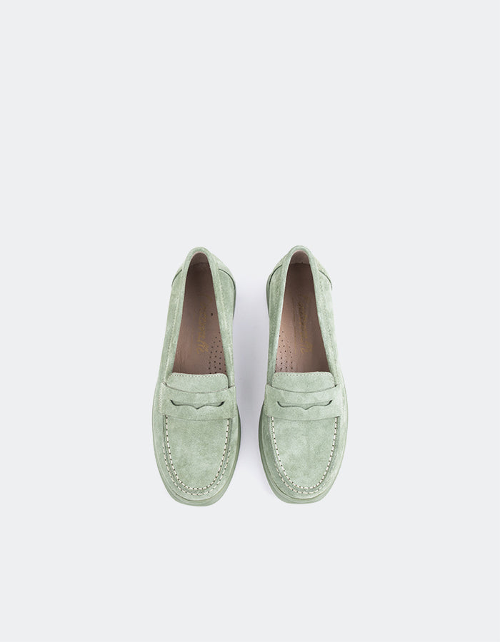 L'INTERVALLE Sperry Chaussure Loafer pour femmes Vert Suède