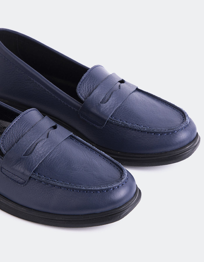 L'INTERVALLE Sperry Women's Penny Loafers Navy Leather