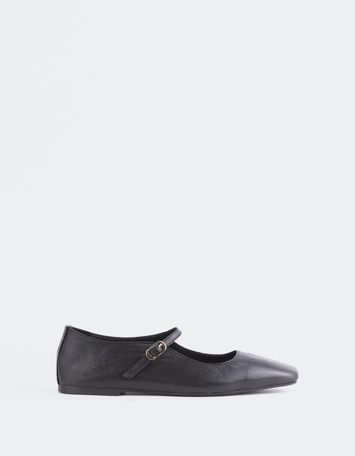 L'INTERVALLE Sylph Women's Mary Jane Flats Black Leather