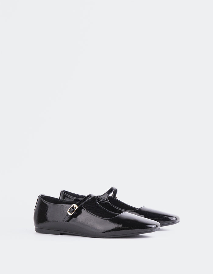 L'INTERVALLE Sylph Women's Mary Jane Flats Black Patent Leather