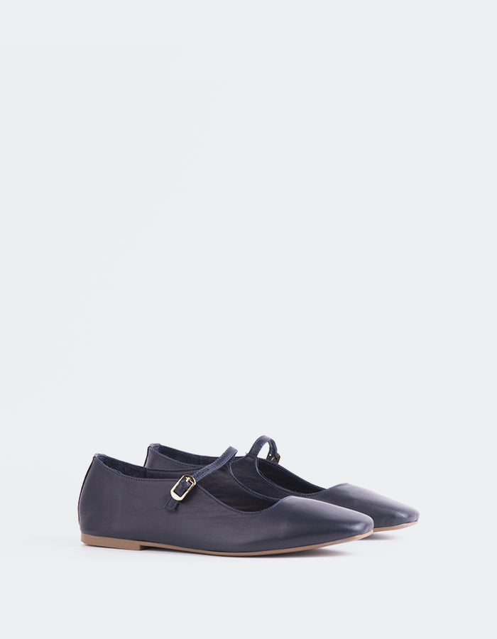 L'INTERVALLE Sylph Women's Mary Jane Flats Navy Leather