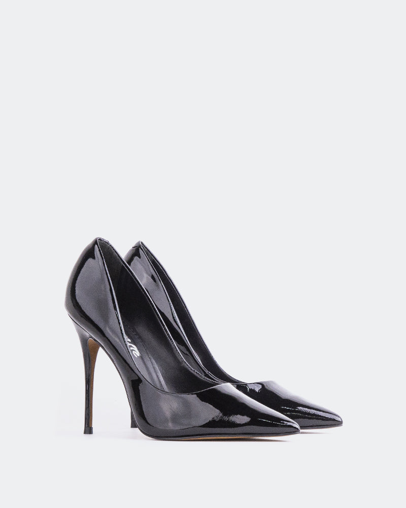 L'INTERVALLE Teeva Chaussures pour femmes Talon haut Escarpins Noir Verni