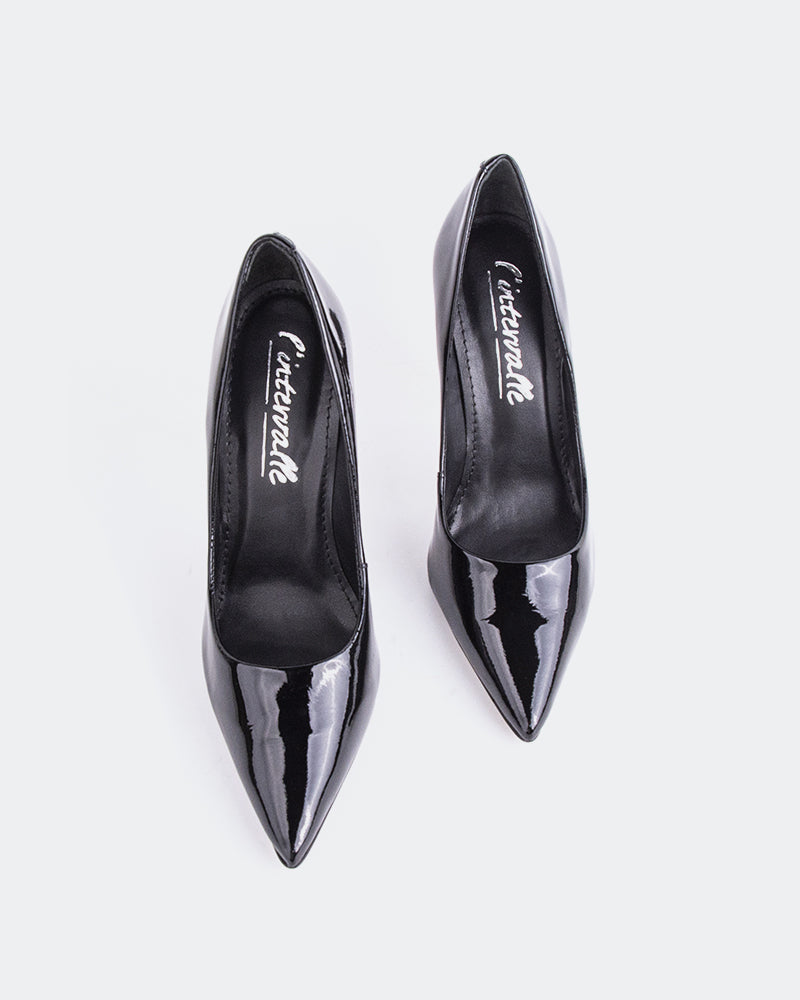 L'INTERVALLE Teeva Women's Shoe High Heel Pumps Black Patent