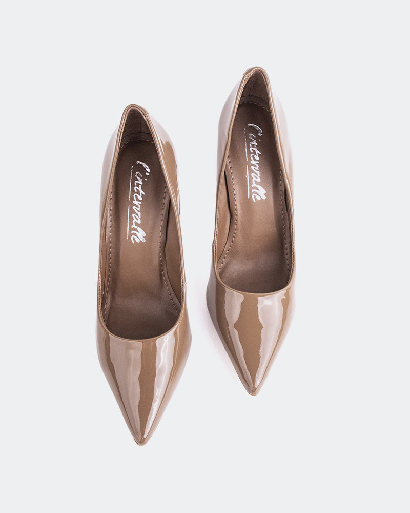 L'INTERVALLE Teeva Women's Shoe High Heel Pumps Brown Patent