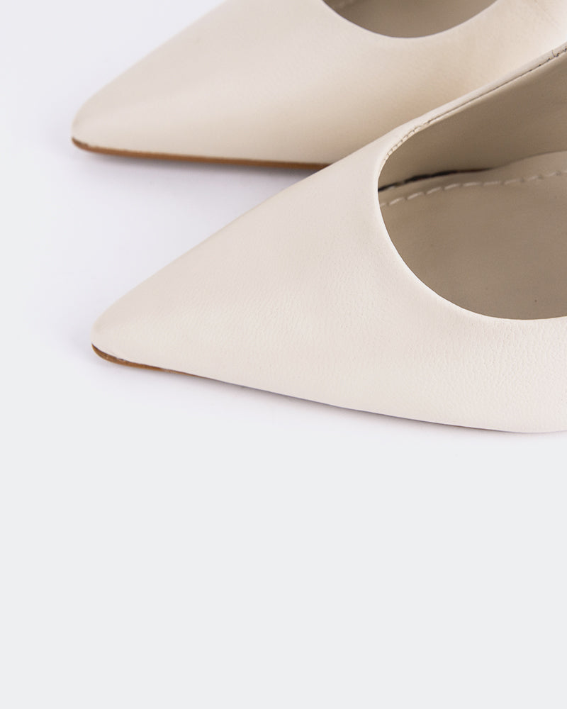 L'INTERVALLE Teeva Women's Shoe High Heel Pump Off White Leather