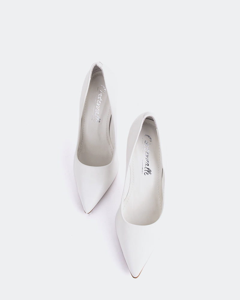 L'INTERVALLE Teeva Women's Shoe High Heel Pump White Leather