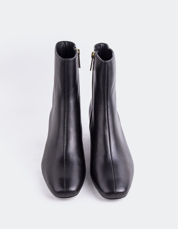 L'INTERVALLE Tenby Bottines à talons carrés pour femmes Noir