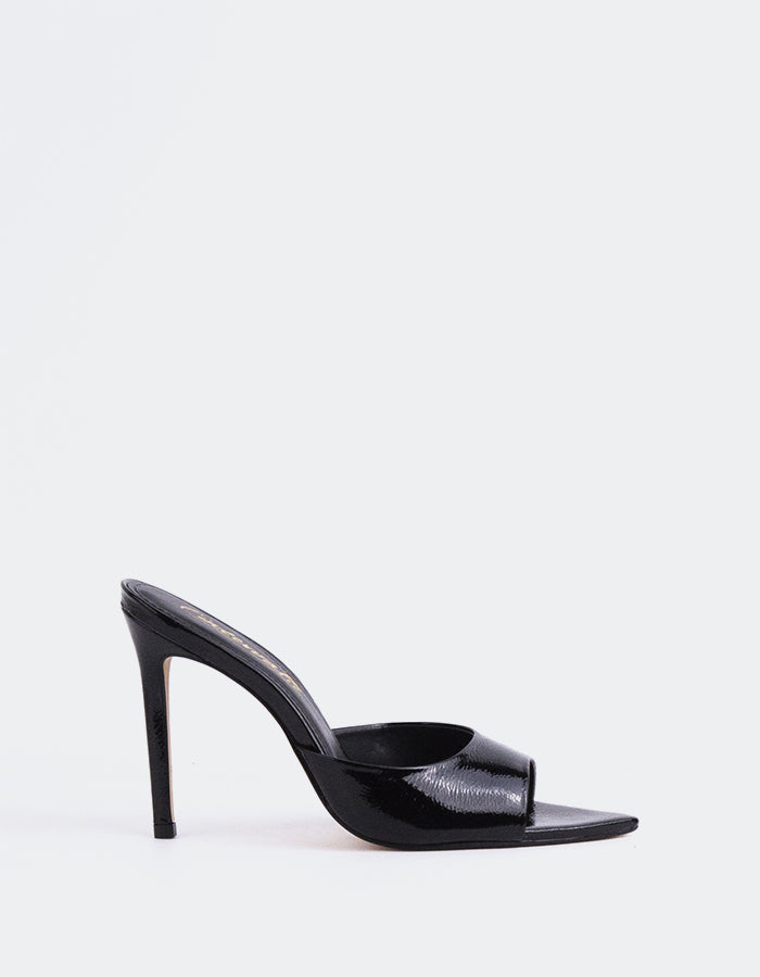 L'INTERVALLE Thelma Sandales à mules pour femmes Noir Naplack (7136333693008)