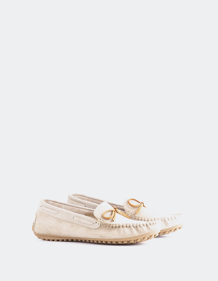 L'INTERVALLE Titania Femme Boat Chaussure Loafer Amande Suède