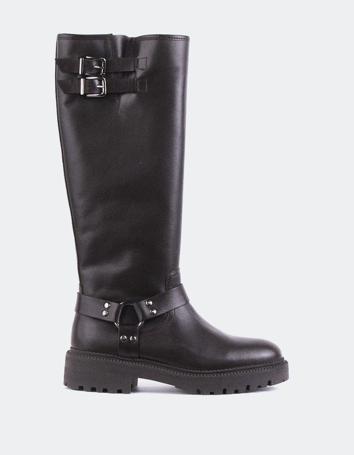 L'INTERVALLE Turvol Bottes Moto pour femmes Bottes à tige haute  Brun  Cuir (7139458842704)