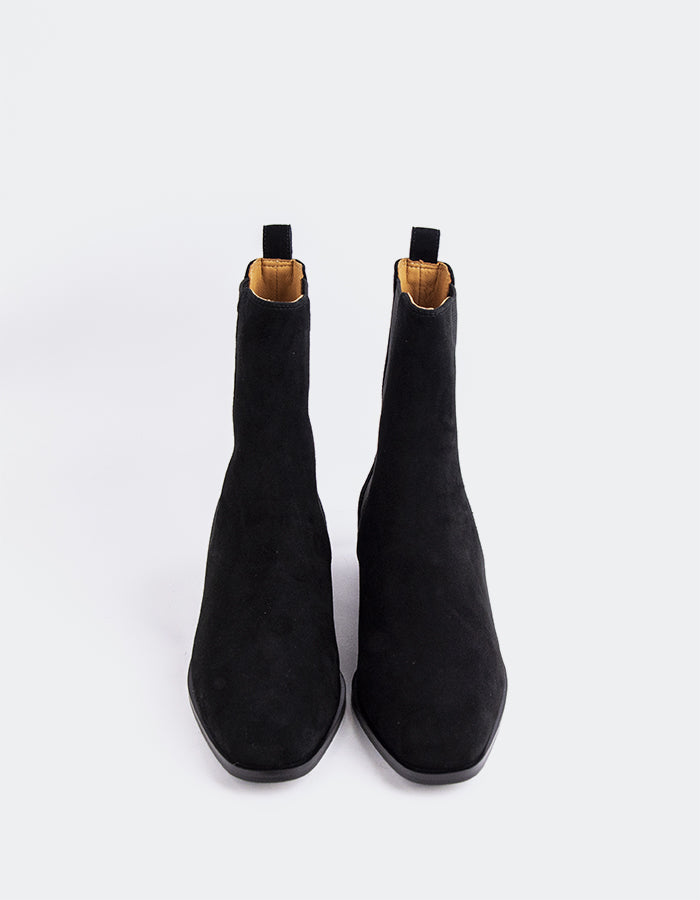 SHELLY SHEN Bottines Chelsea pour femme Upala Noir Suède