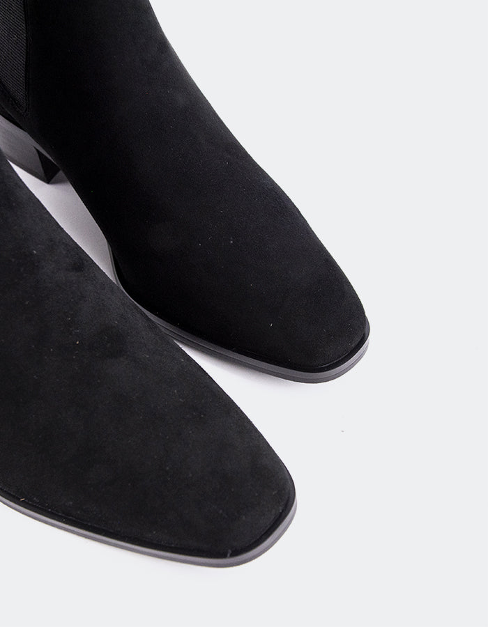 SHELLY SHEN Bottines Chelsea pour femme Upala Noir Suède