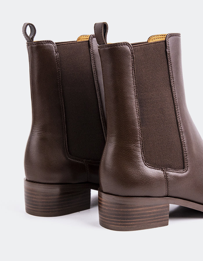 SHELLY SHEN Bottines Chelsea pour femmes Upala Brun