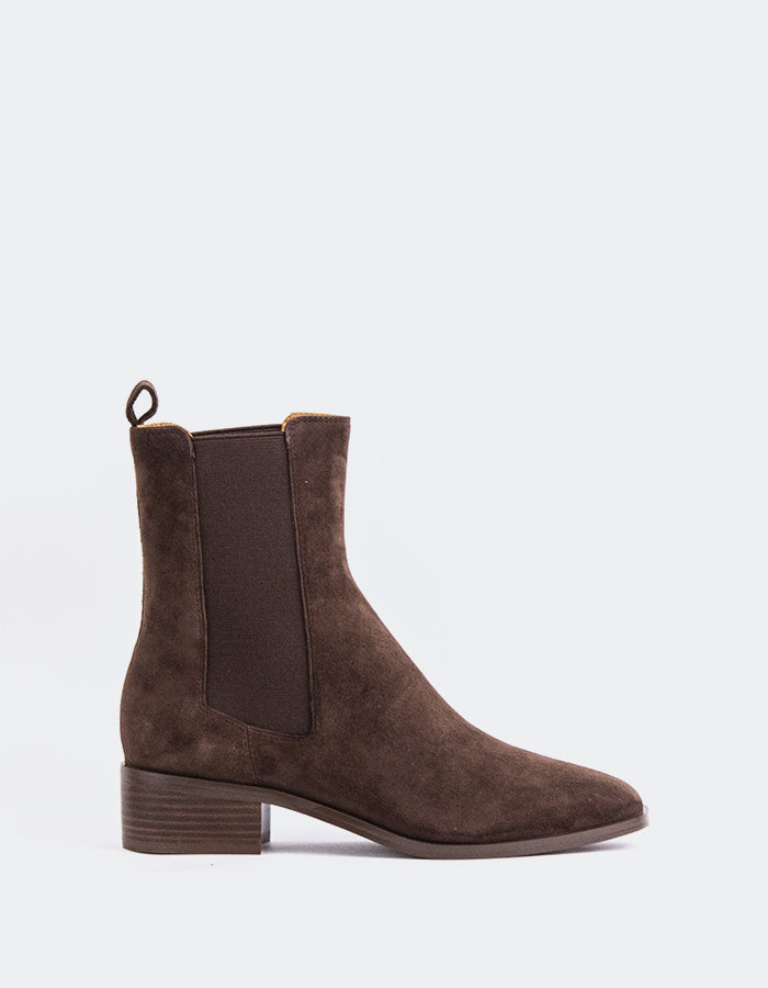 SHELLY SHEN Bottines Chelsea pour femme Upala Brun Suède
