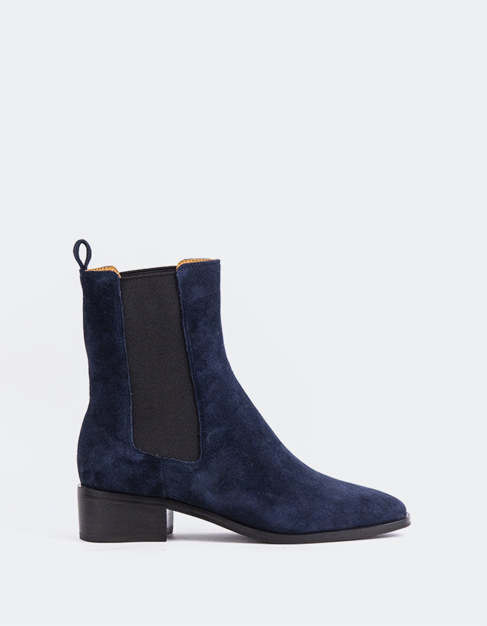 SHELLY SHEN Bottines Chelsea pour femme Upala Bleu marine Suède