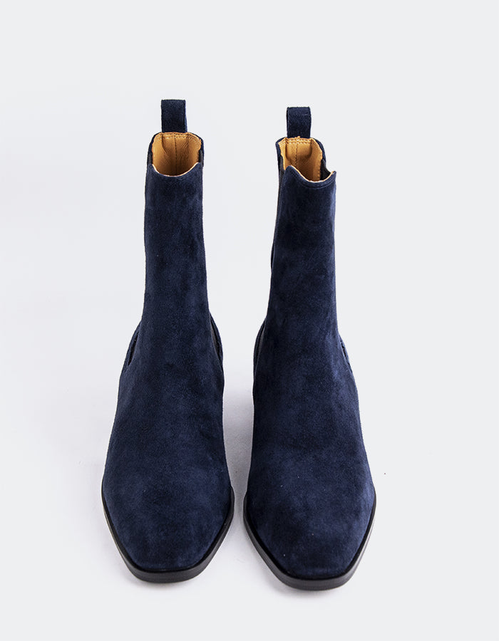 SHELLY SHEN Bottines Chelsea pour femme Upala Bleu marine Suède