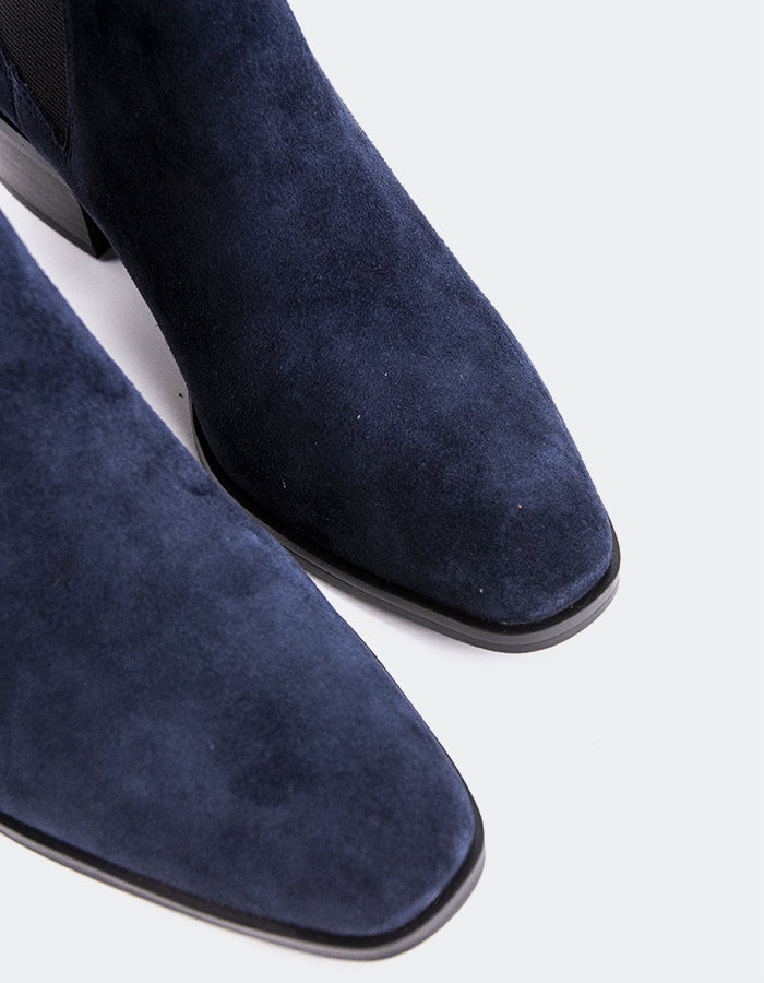 SHELLY SHEN Bottines Chelsea pour femme Upala Bleu marine Suède