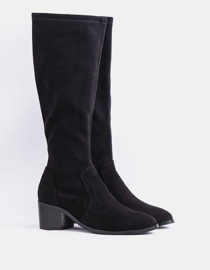 L'INTERVALLE Uvita Bottes hautes pour femmes Noir Suède