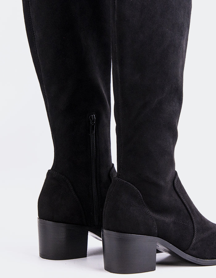 L'INTERVALLE Uvita Bottes hautes pour femmes Noir Suède