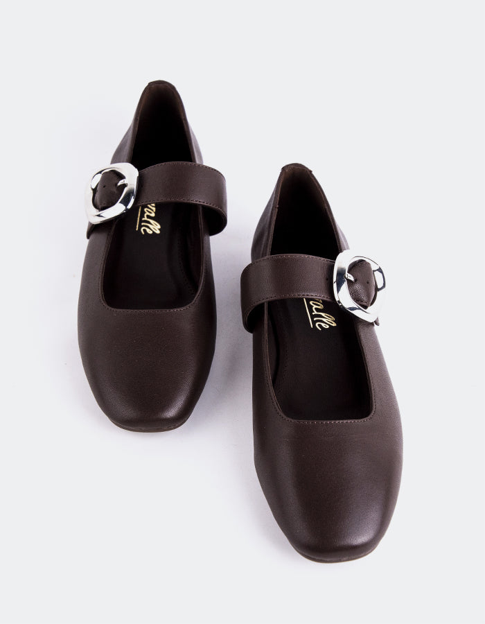 L'INTERVALLE Vady Femmes Mary Jane Chaussures plates  CuirBrun
